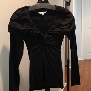 black long sleeve V neck